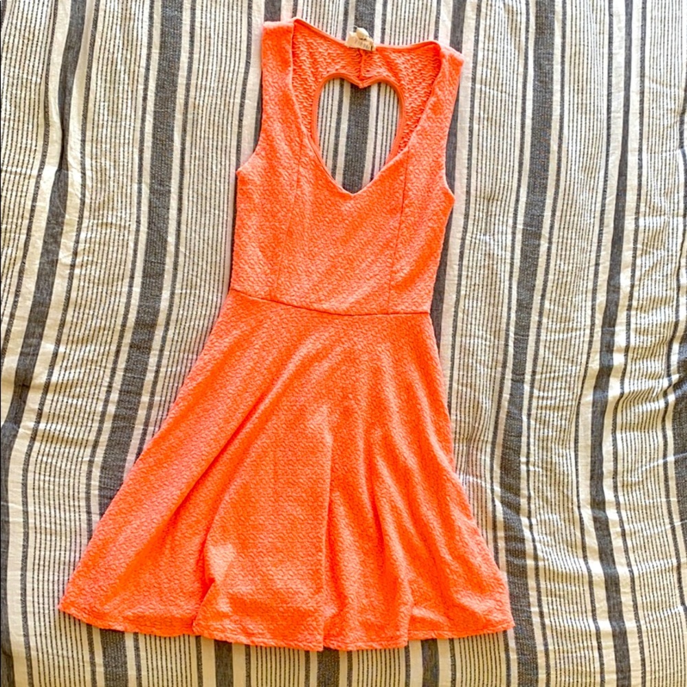 Coral pink mini dress